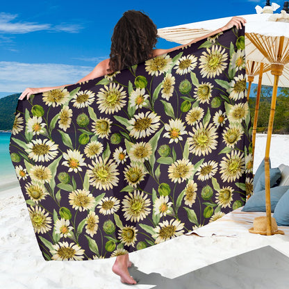 Daisy Vintage Print Pattern Sarong Pareo Wrap