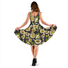 Daisy Vintage Print Pattern Sleeveless Dress