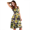 Daisy Vintage Print Pattern Sleeveless Dress