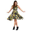 Daisy Vintage Print Pattern Sleeveless Dress
