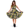 Daisy Vintage Print Pattern Sleeveless Dress