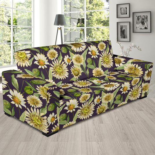 Daisy Vintage Print Pattern Sofa Slipcover-JTAMIGO.COM