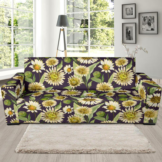 Daisy Vintage Print Pattern Sofa Slipcover-JTAMIGO.COM