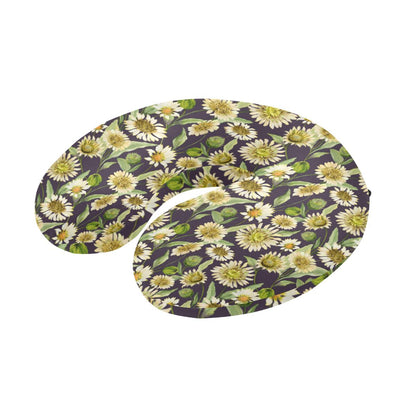 Daisy Vintage Print Pattern U-Shaped Travel Neck Pillow-JTAMIGO.COM