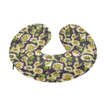 Daisy Vintage Print Pattern U-Shaped Travel Neck Pillow-JTAMIGO.COM