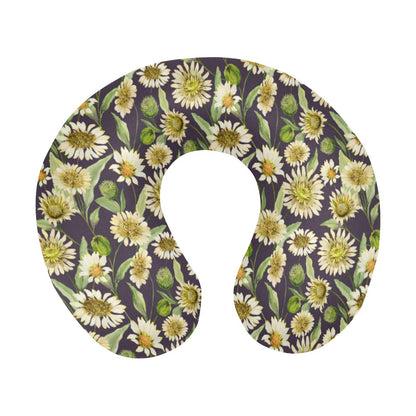 Daisy Vintage Print Pattern U-Shaped Travel Neck Pillow-JTAMIGO.COM