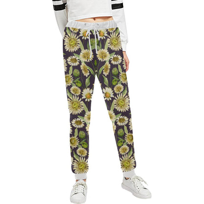 Daisy Vintage Print Pattern Unisex Casual Sweatpants (Model L11)-JTAMIGO.COM