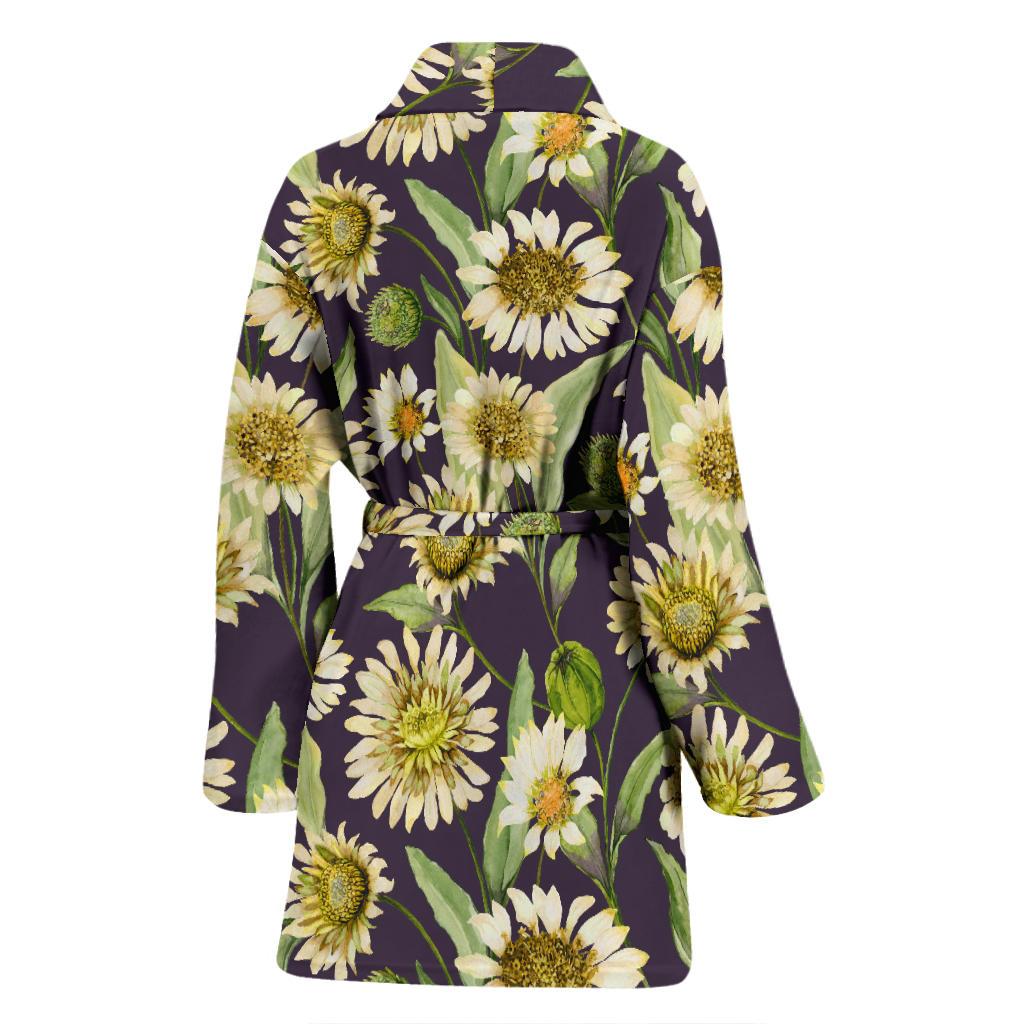 Daisy Vintage Print Pattern Women Bath Robe-JTAMIGO.COM
