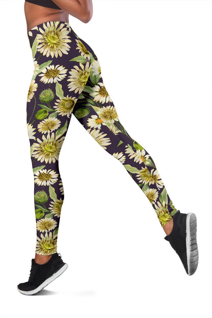 Daisy Vintage Print Pattern Women Leggings