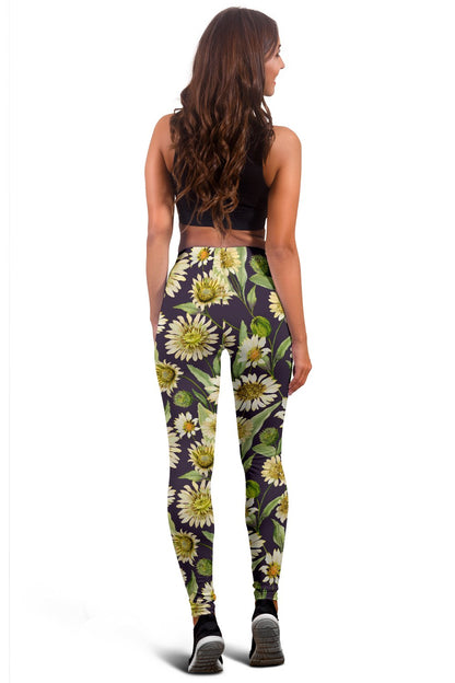 Daisy Vintage Print Pattern Women Leggings