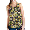 Daisy Vintage Print Pattern Women Racerback Tank Top
