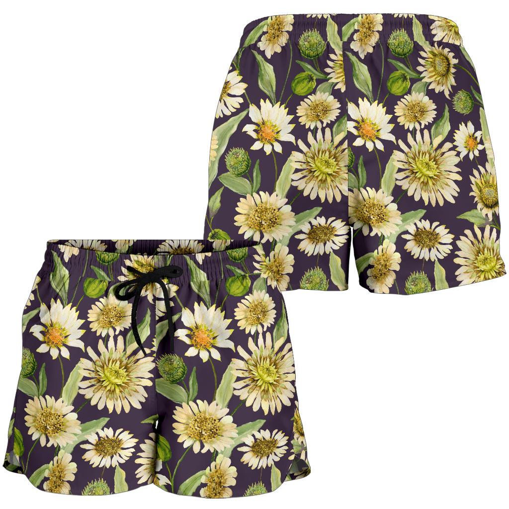 Daisy Vintage Print Pattern Women Shorts-JTAMIGO.COM