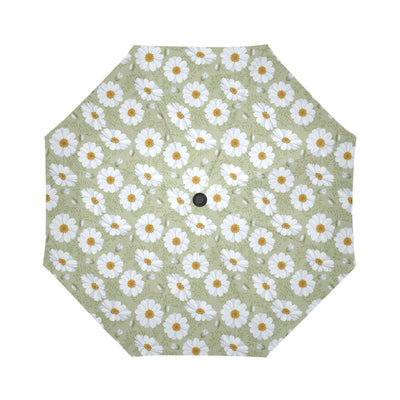 Daisy Yellow Print Pattern Automatic Foldable Umbrella