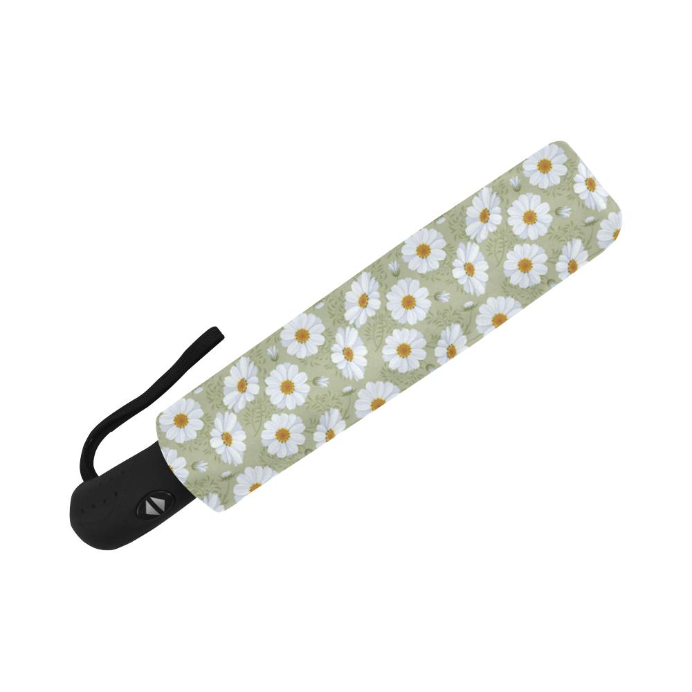 Daisy Yellow Print Pattern Automatic Foldable Umbrella