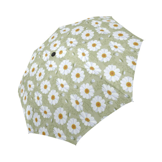 Daisy Yellow Print Pattern Automatic Foldable Umbrella