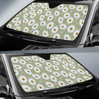 Daisy Yellow Print Pattern Car Sun Shade For Windshield