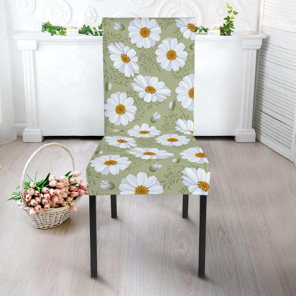 Daisy Yellow Print Pattern Dinning Chair Slipper-JTAMIGO.COM