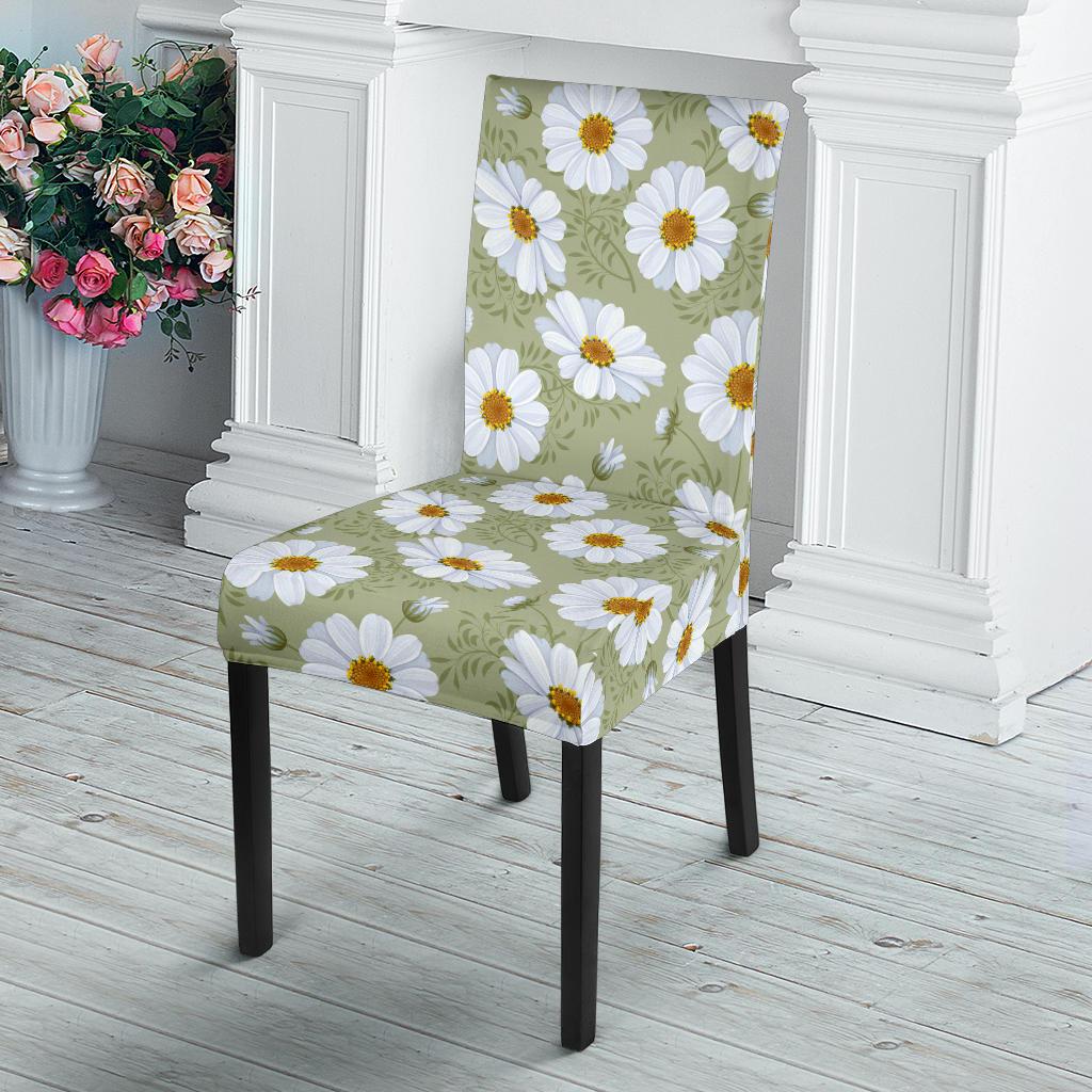 Daisy Yellow Print Pattern Dinning Chair Slipper-JTAMIGO.COM