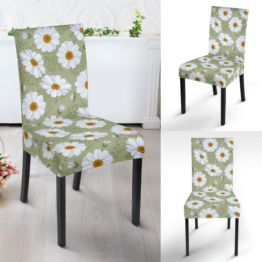 Daisy Yellow Print Pattern Dinning Chair Slipper-JTAMIGO.COM