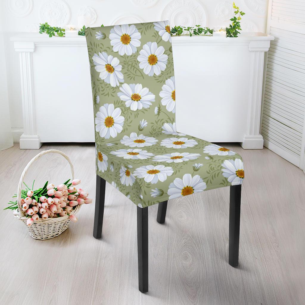 Daisy Yellow Print Pattern Dinning Chair Slipper-JTAMIGO.COM
