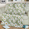Daisy Yellow Print Pattern Fleece Blanket