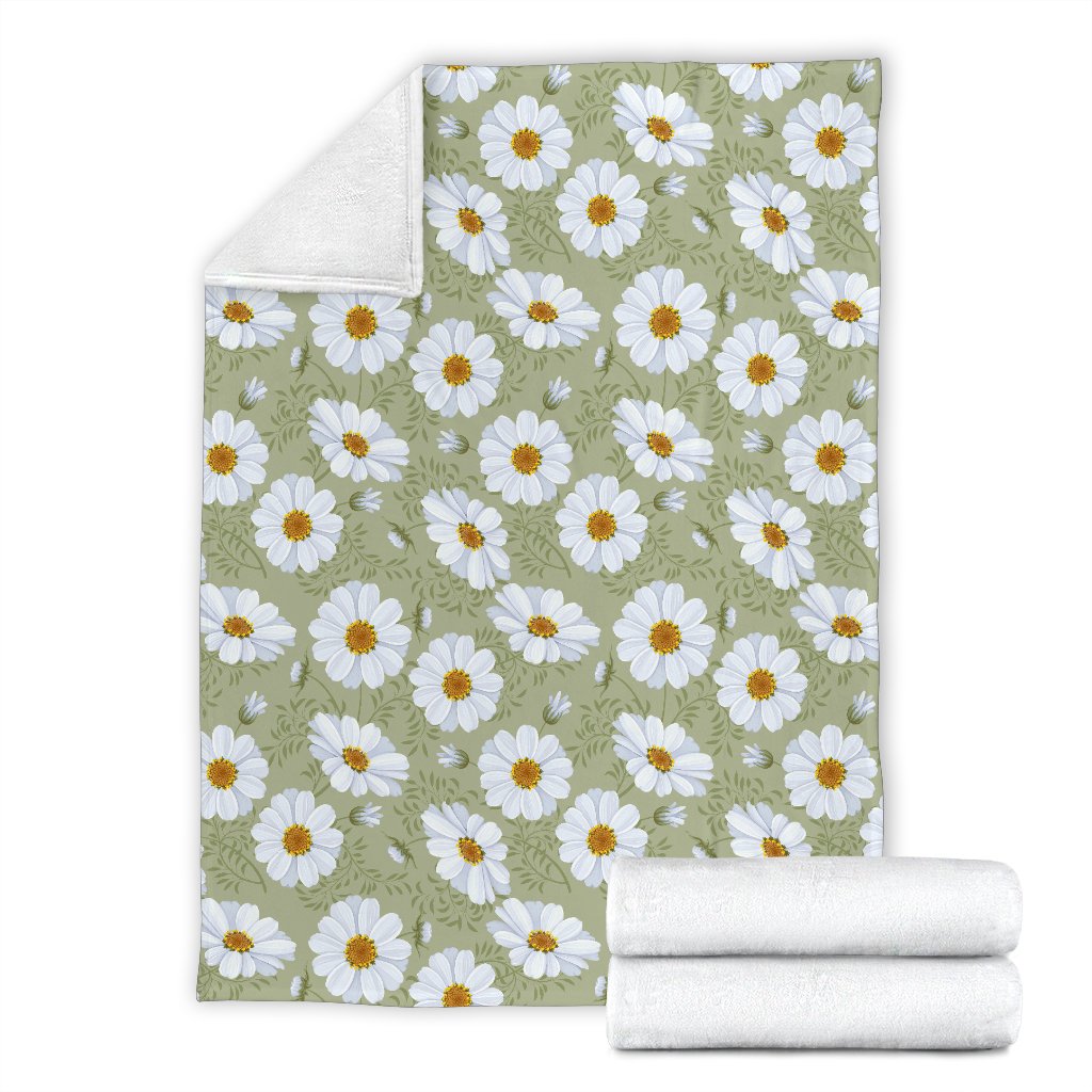 Daisy Yellow Print Pattern Fleece Blanket