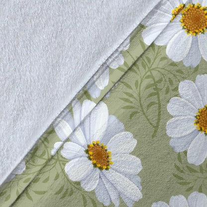 Daisy Yellow Print Pattern Fleece Blanket