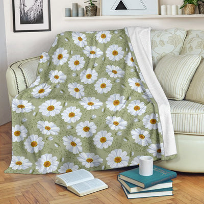 Daisy Yellow Print Pattern Fleece Blanket