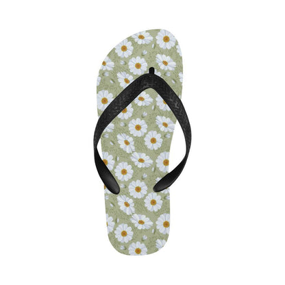 Daisy Yellow Print Pattern Flip Flops-JTAMIGO.COM
