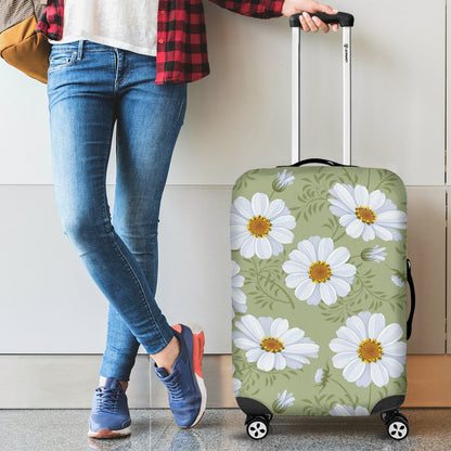 Daisy Yellow Print Pattern Luggage Cover Protector