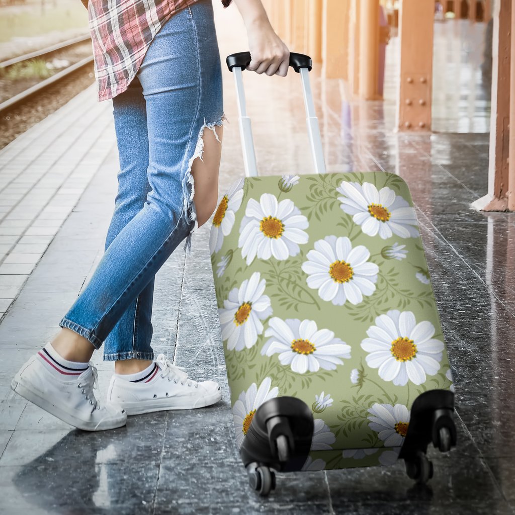 Daisy Yellow Print Pattern Luggage Cover Protector