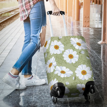 Daisy Yellow Print Pattern Luggage Cover Protector