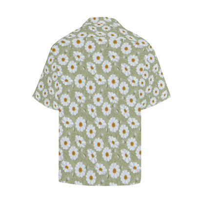 Daisy Yellow Print Pattern Men Aloha Hawaiian Shirt