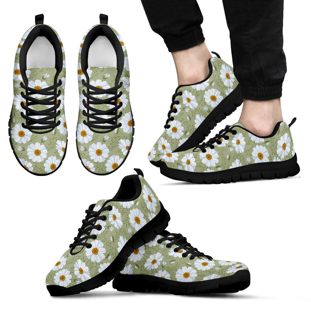 Daisy Yellow Print Pattern Men Sneakers Shoes