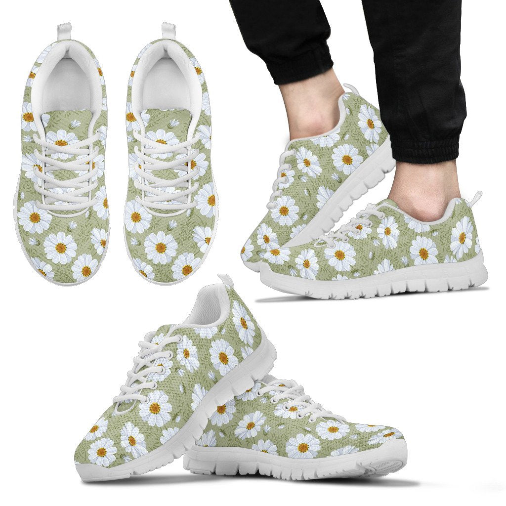 Daisy Yellow Print Pattern Men Sneakers Shoes