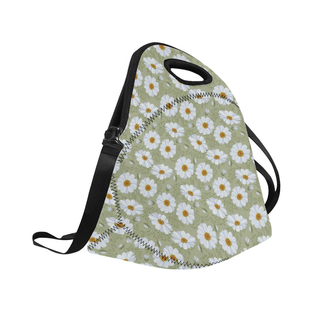Daisy Yellow Print Pattern Neoprene Lunch Bag (Model 1669)(Large)-JTAMIGO.COM