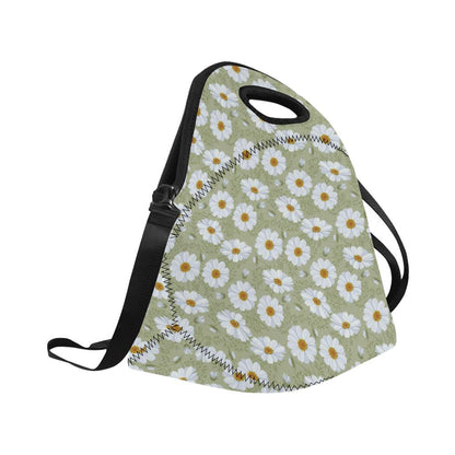 Daisy Yellow Print Pattern Neoprene Lunch Bag (Model 1669)(Large)-JTAMIGO.COM