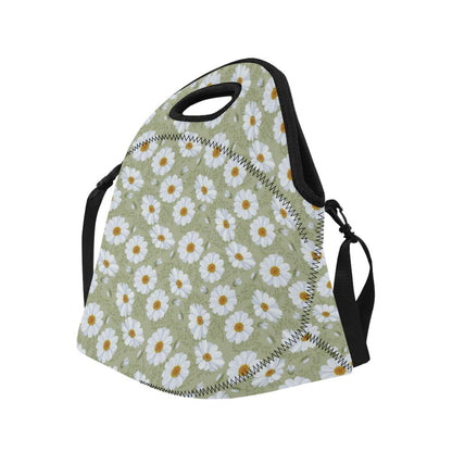 Daisy Yellow Print Pattern Neoprene Lunch Bag (Model 1669)(Large)-JTAMIGO.COM
