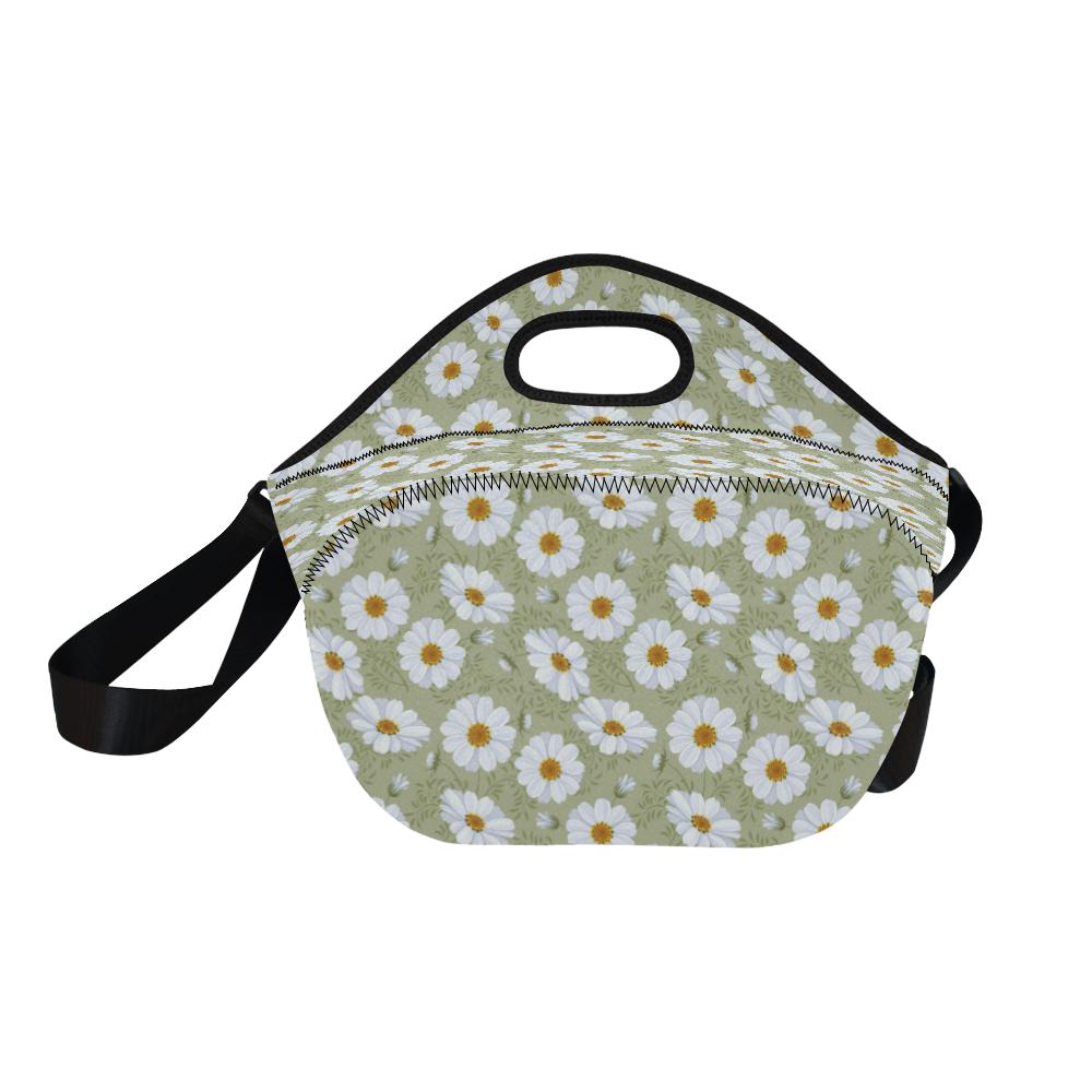 Daisy Yellow Print Pattern Neoprene Lunch Bag (Model 1669)(Large)-JTAMIGO.COM