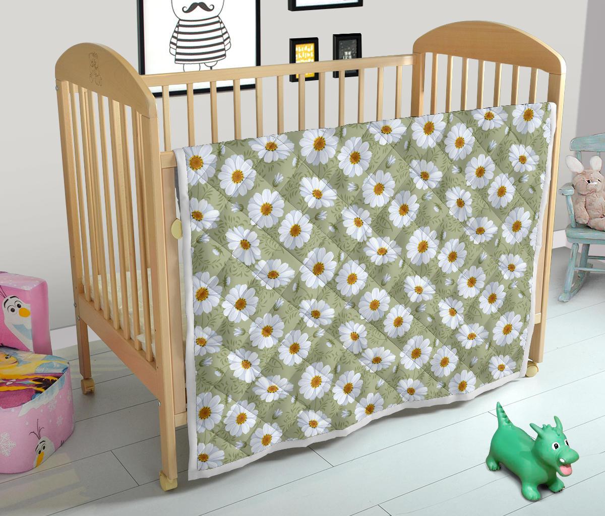 Daisy Yellow Print Pattern Premium Quilt-JTAMIGO.COM