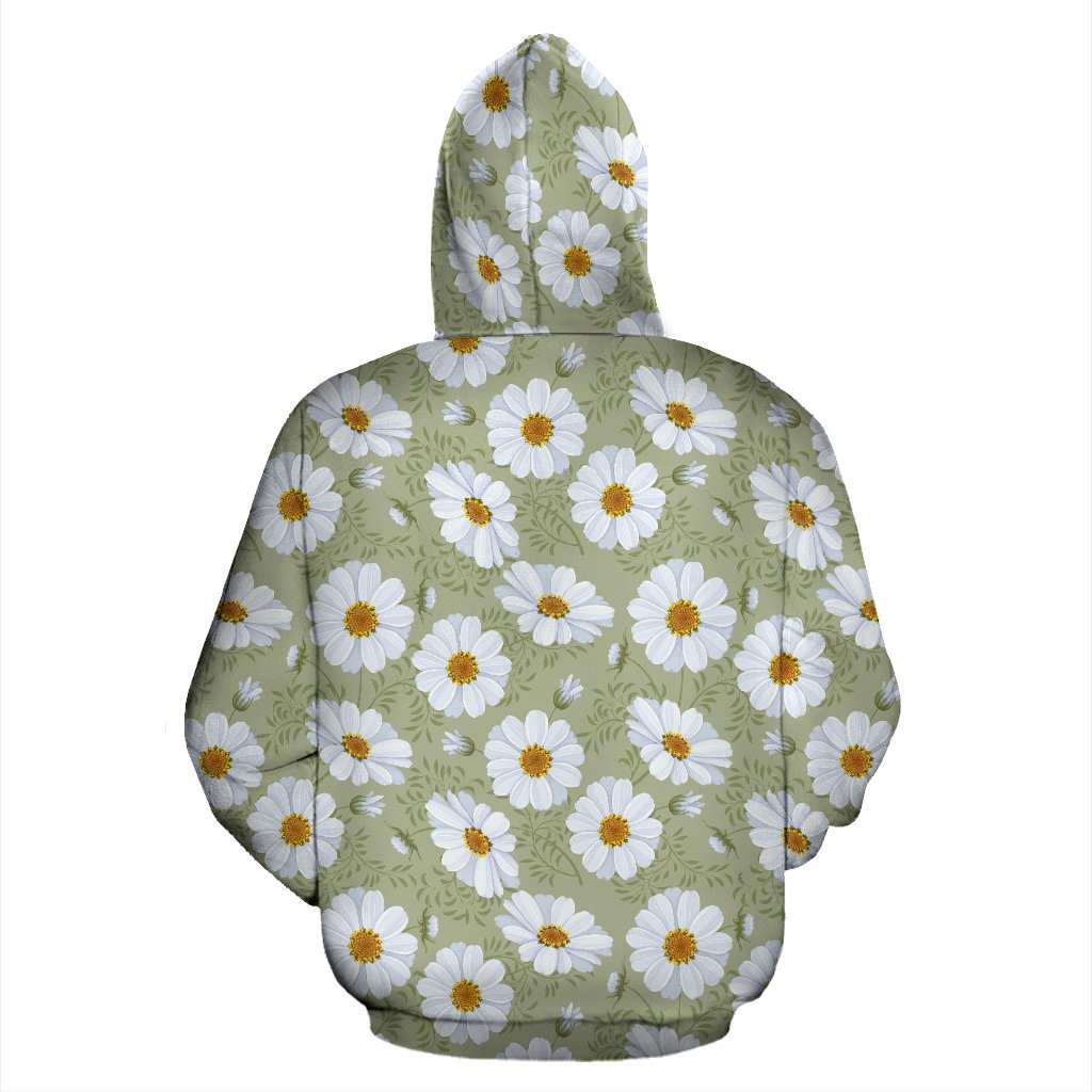 Daisy Yellow Print Pattern Pullover Hoodie