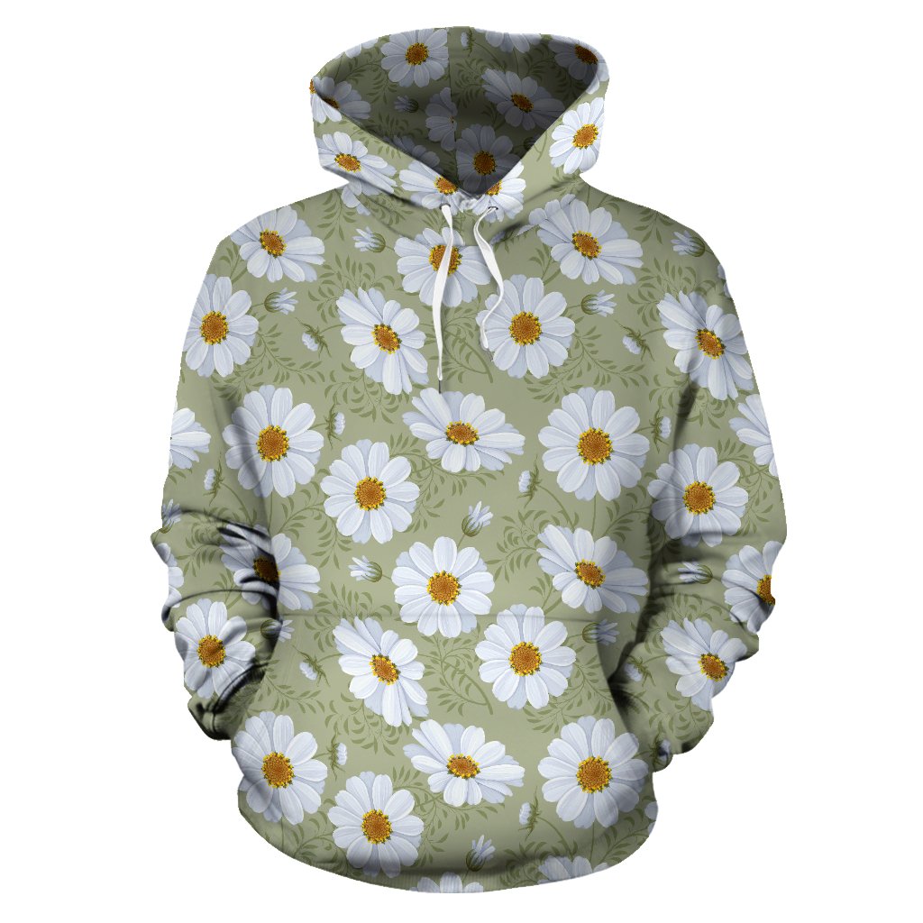 Daisy Yellow Print Pattern Pullover Hoodie