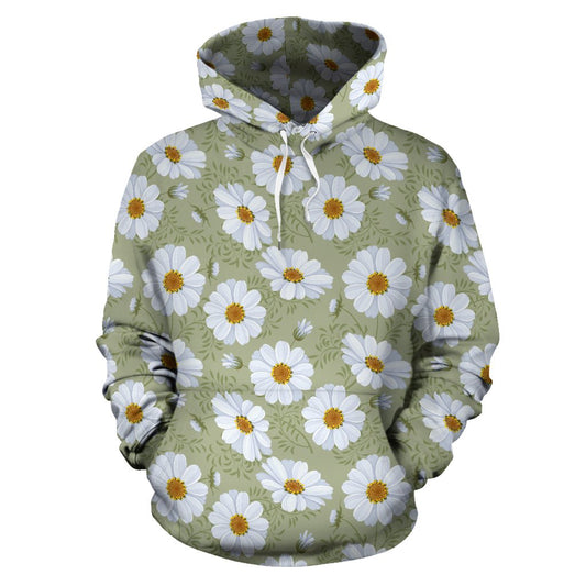 Daisy Yellow Print Pattern Pullover Hoodie