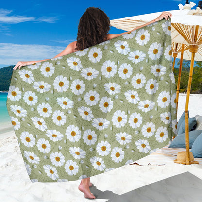 Daisy Yellow Print Pattern Sarong Pareo Wrap