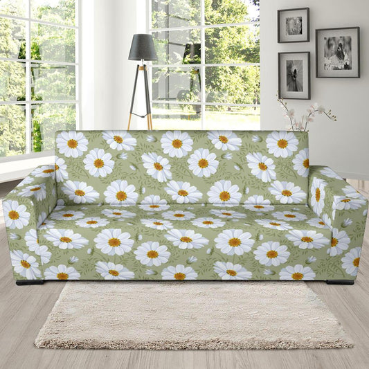 Daisy Yellow Print Pattern Sofa Slipcover-JTAMIGO.COM