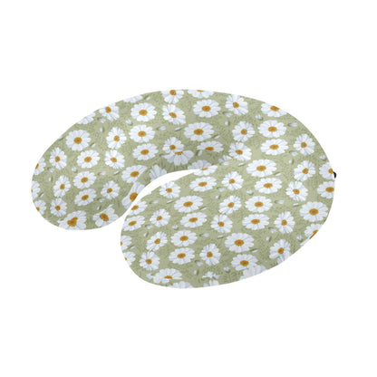 Daisy Yellow Print Pattern U-Shaped Travel Neck Pillow-JTAMIGO.COM