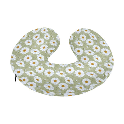 Daisy Yellow Print Pattern U-Shaped Travel Neck Pillow-JTAMIGO.COM
