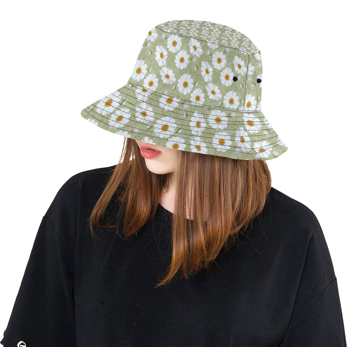 Daisy Yellow Print Pattern Unisex Bucket Hat