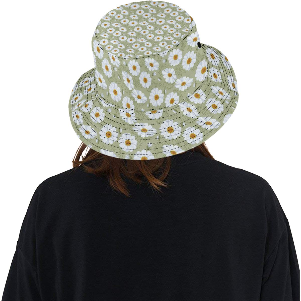 Daisy Yellow Print Pattern Unisex Bucket Hat