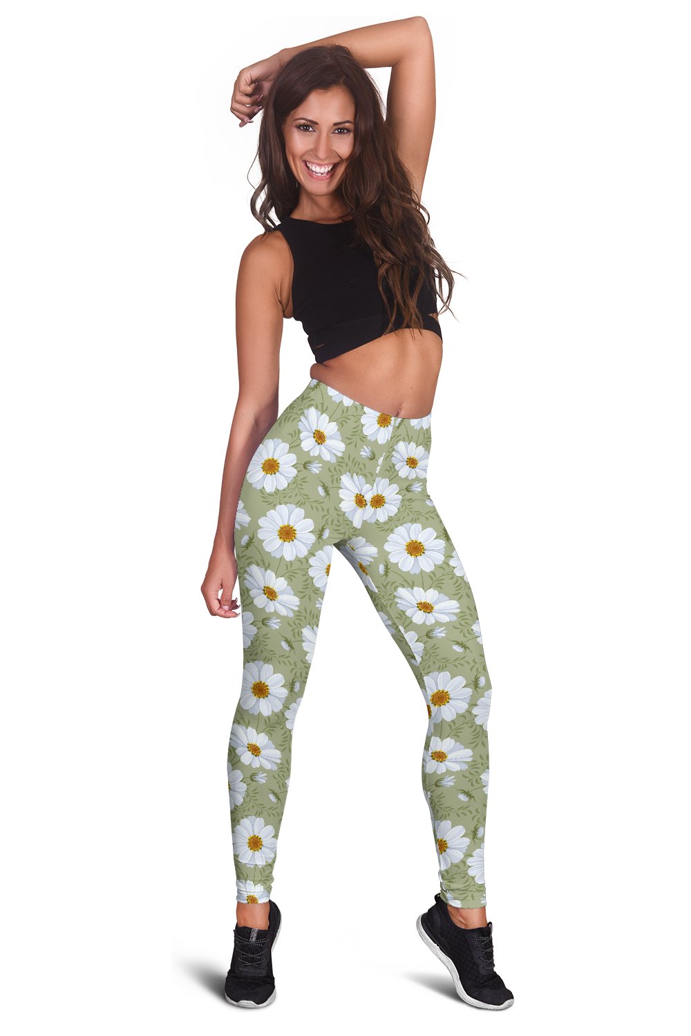Daisy Yellow Print Pattern Women Leggings